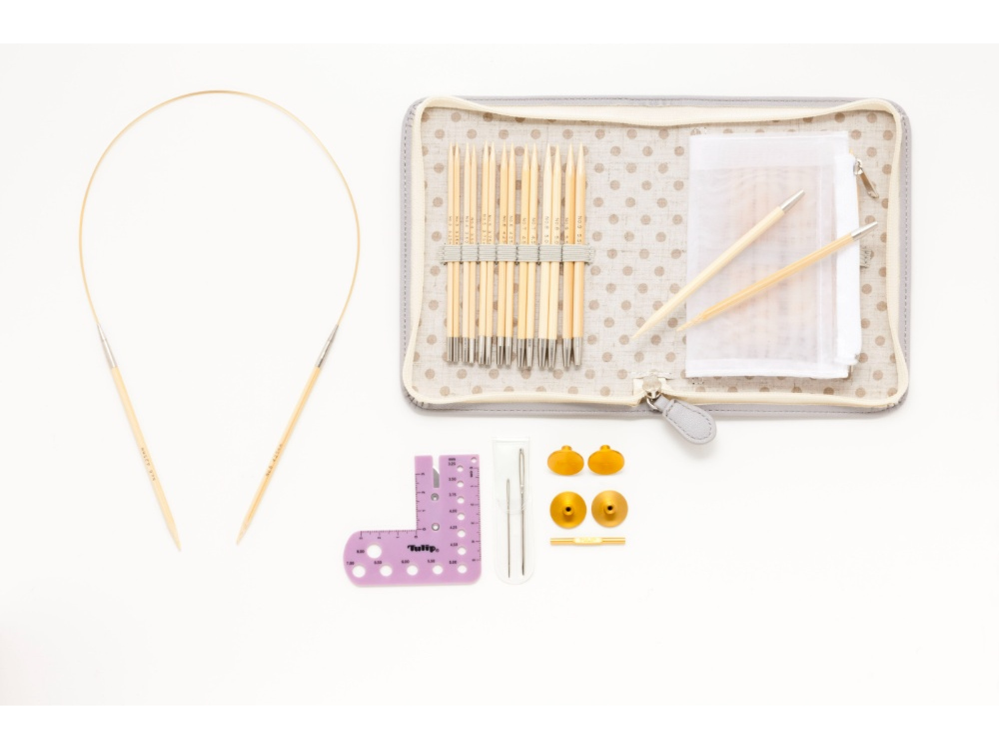 Tulip Carry C ****LONG*****Gift Set Interchangeable Bamboo Circular Needles