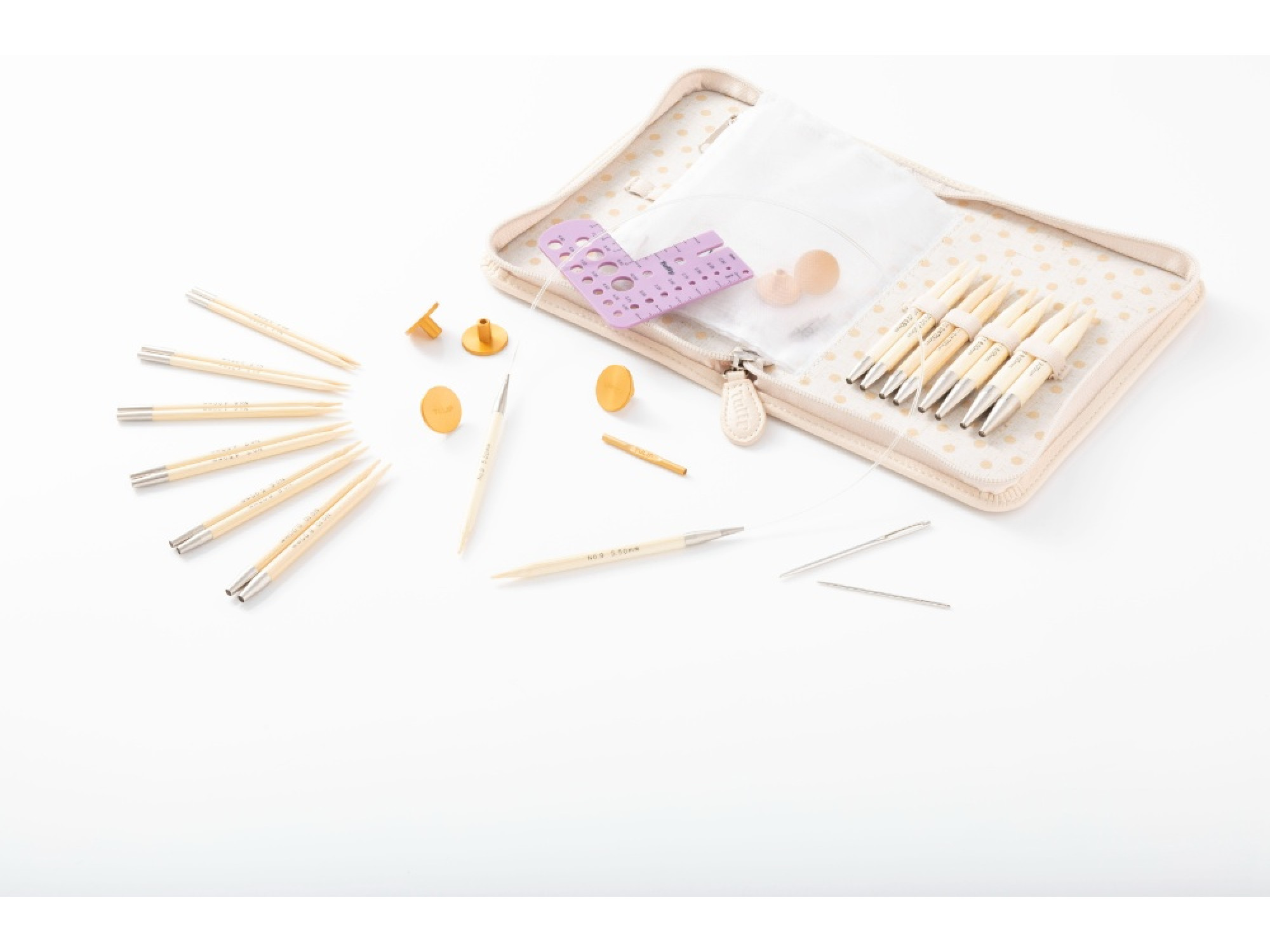 Tulip Carry C Gift Set Interchangeable Gold Plated Bamboo Circular Needles