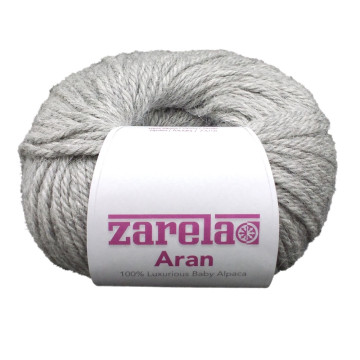 Zarela Aran Super Soft 100% Luxurious Baby Alpaca Yarn - Silver Grey