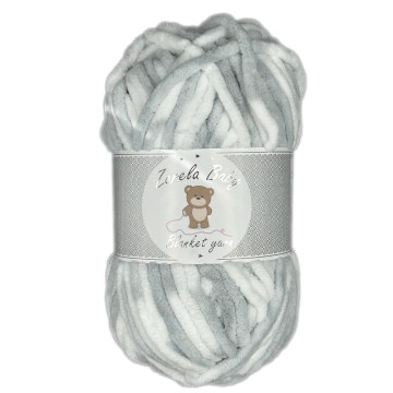 Zarela Baby Blanket Yarn 100g - B02 White-Grey