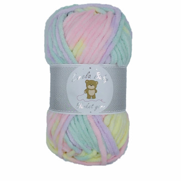 Zarela Baby Blanket Yarn 100g - B13 Pink-Lilac-Green-Yellow