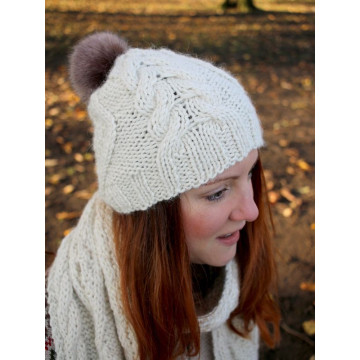 Zarela Chunky Diamond Cable Hat Z002 Adult and Child - Knit in 100% Luxurious Baby Alpaca Downloadable Knitting Pattern 