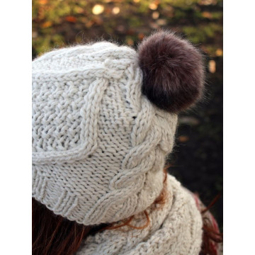 Zarela Chunky Diamond Cable Hat Z002 Adult and Child - Knit in 100% Luxurious Baby Alpaca Downloadable Knitting Pattern 