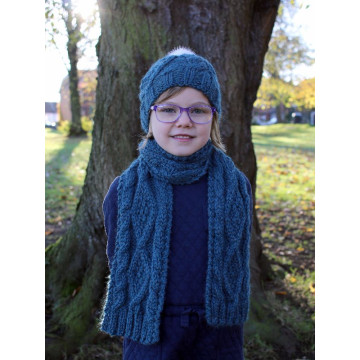 Zarela Chunky Diamond Cabled Scarf Z001 Adult and Child - Knit in 100% Luxurious Baby Alpaca Downloadable Knitting Pattern 