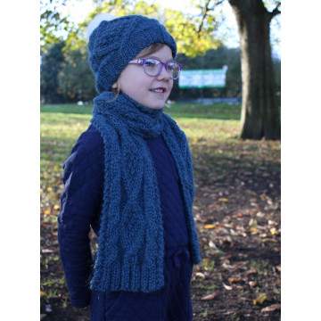 Zarela Chunky Diamond Cabled Scarf Z001 Adult and Child - Knit in 100% Luxurious Baby Alpaca Downloadable Knitting Pattern 