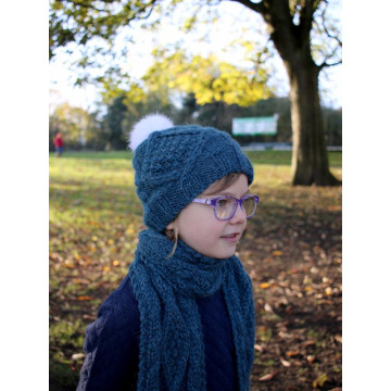 Zarela Chunky Diamond Cable Hat Z002 Adult and Child - Knit in 100% Luxurious Baby Alpaca Downloadable Knitting Pattern 