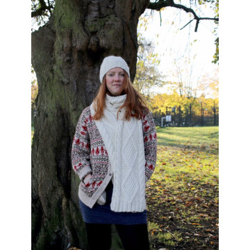 Zarela Chunky Diamond Cabled Scarf Z001 Adult and Child - Knit in 100% Luxurious Baby Alpaca Downloadable Knitting Pattern 