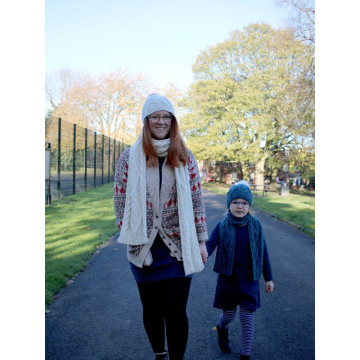 Zarela Chunky Diamond Cabled Scarf Z001 Adult and Child - Knit in 100% Luxurious Baby Alpaca Downloadable Knitting Pattern 