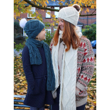 Zarela Chunky Diamond Cabled Scarf Z001 Adult and Child - Knit in 100% Luxurious Baby Alpaca Downloadable Knitting Pattern 