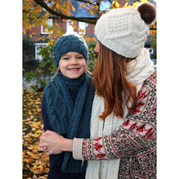 Zarela Chunky Diamond Cable Hat Z002 Adult and Child - Knit in 100% Luxurious Baby Alpaca Downloadable Knitting Pattern 