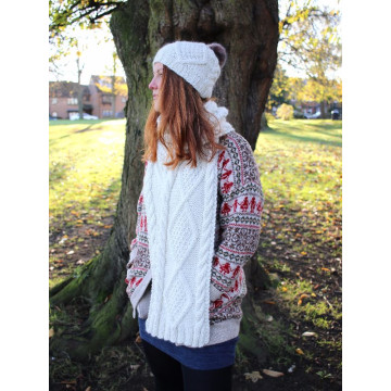 Zarela Chunky Diamond Cabled Scarf Z001 Adult and Child - Knit in 100% Luxurious Baby Alpaca Downloadable Knitting Pattern 