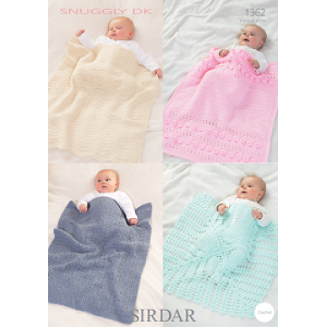 Sirdar Snuggly DK 1362 Blankets Downloadable Knitting Pattern