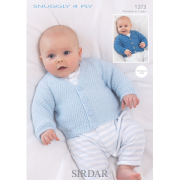 Sirdar Snuggly 4ply 1373 Cardigans 0-7years Downloadable Knitting Pattern