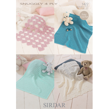 Sirdar Snuggly 4ply 1422 Blankets Downloadable Knitting Pattern