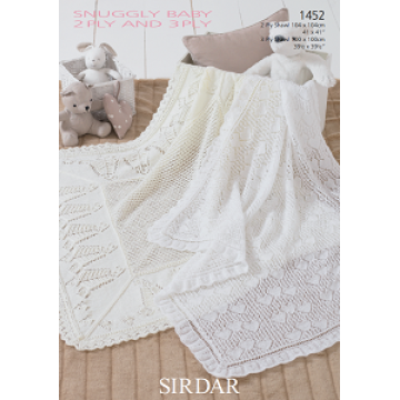 Sirdar Snuggly 2ply and 3ply 1452 Shawls Downloadable Knitting Pattern