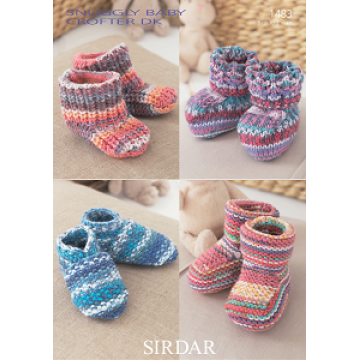 Sirdar Snuggly Baby Crofter DK 1483 Bootees and Shoes Downloadable Knitting Pattern