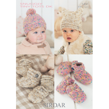 Sirdar Snuggly Tiny Tots DK 1491 Accessories 0-2 years Downloadable Knitting Pattern