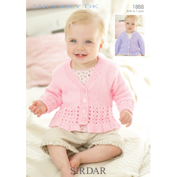 Sirdar Snuggly DK 1888 Cardigans 0-7 years Downloadable Knitting Pattern