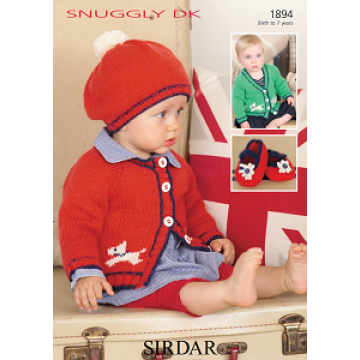 Sirdar Snuggly DK 1894 Cardigans, Beret and Shoes 0-7 years Downloadable Knitting Pattern