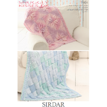 Sirdar Snuggly Kisses DK 1903 Blankets Downloadable Knitting Pattern