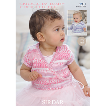 Sirdar Snuggly Baby Crofter DK 1931 Girls Ballet Cardy Downloadable Knitting Pattern