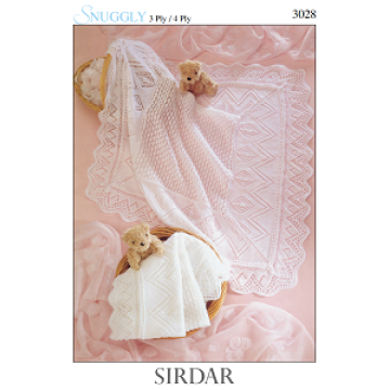 Sirdar 3 and 4ply 3028 Shawls Downloadable Knitting Pattern