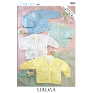 Sirdar 3ply 3029 Cardigan 0-6mnth Downloadable Knitting Pattern