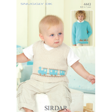 Sirdar Snuggly DK 4443 Train Tank and Sweater 0-7 years Downloadable Knitting Pattern