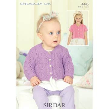 Sirdar Snuggly DK 4445 Cardigans 0-7 years Downloadable Knitting Pattern
