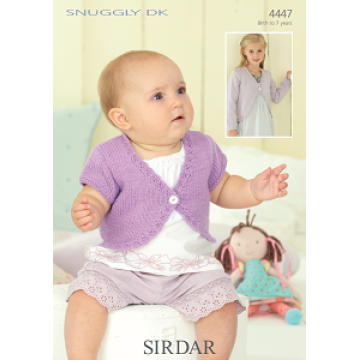 Sirdar Snuggly DK 4447 Boleros 0-7 years Downloadable Knitting Pattern