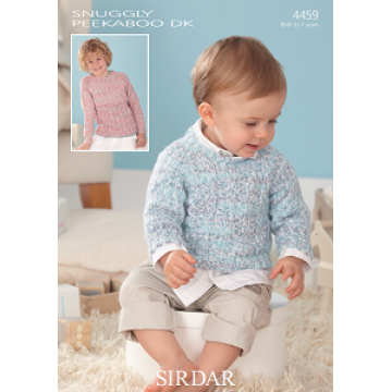 Sirdar Snuggly Peekaboo DK 4459 Sweaters 0-7 years Downloadable Knitting Pattern