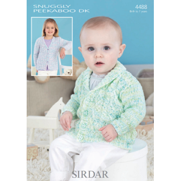 Sirdar Snuggly Baby Peekaboo DK 4488 Cardigans 0-7 years Downloadable Knitting Pattern