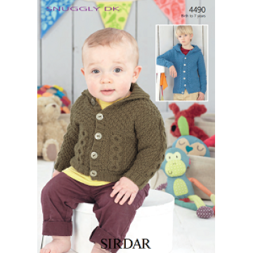 Sirdar Snuggly Peekaboo DK 4461 V Neck Cardigans 0-7 years Downloadable Knitting Pattern