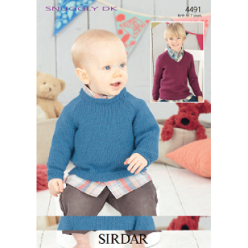 Sirdar Snuggly Peekaboo DK 4461 V Neck Cardigans 0-7 years Downloadable Knitting Pattern