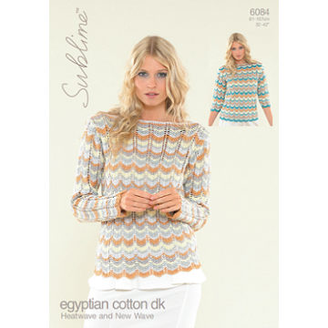 Sublime egyptian cotton dk Heatwave and New Wave 6084  Adult Downloadable Knitting Pattern