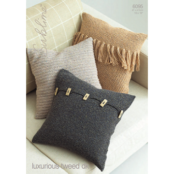 Sublime luxurious tweed dk 6095 3 Cushion Covers Downloadable Knitting Pattern