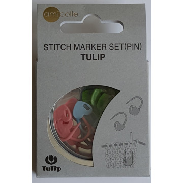 Tulip Locking Stitch Marker Set - High Quality from Japan - Green Blue Pink AC-033e