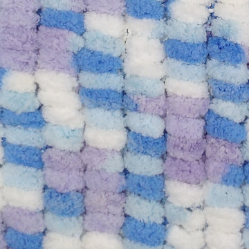 Zarela Baby Pom Pom Yarn 200g - 11 White-Blue-Purple