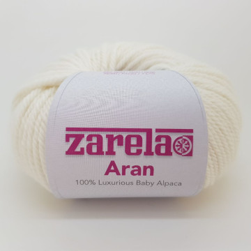 Zarela Aran Super Soft 100% Luxurious Baby Alpaca Yarn - White